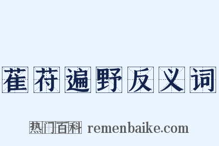 萑苻遍野反义词是什么意思的图片